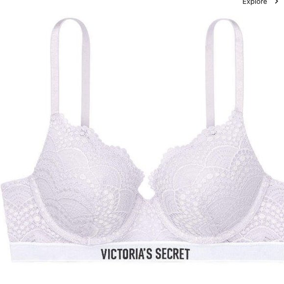 Victoria’s Secret Perfect Shape Logo Lace Bra light pink size 34 DDD / 34F - Picture 1 of 16